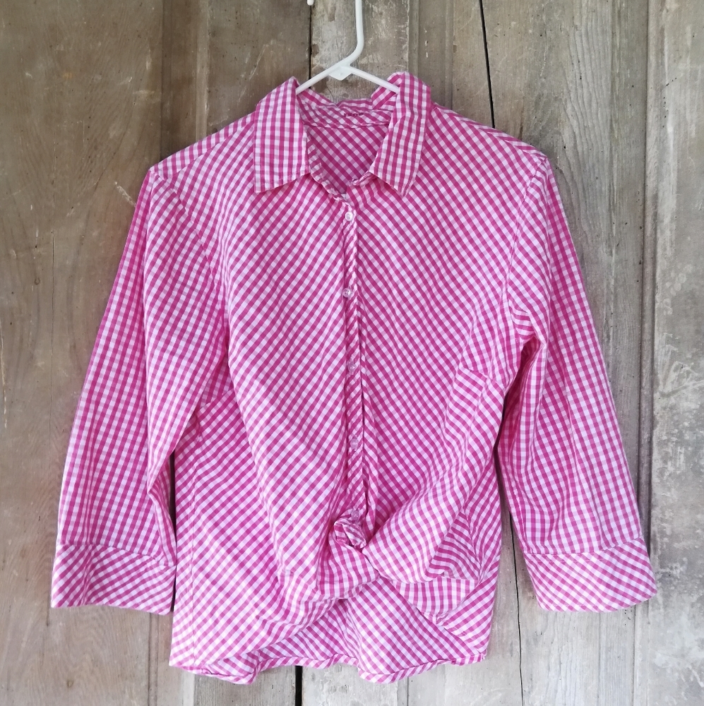Izod Pink Gingham Shirt